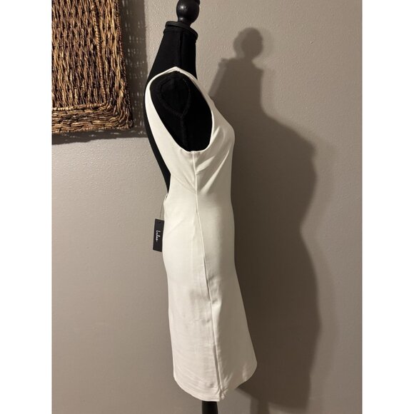 Lulus Sheath Dress M White Backless Stretch Sleeveless LWD NEW - Picture 6 of 12